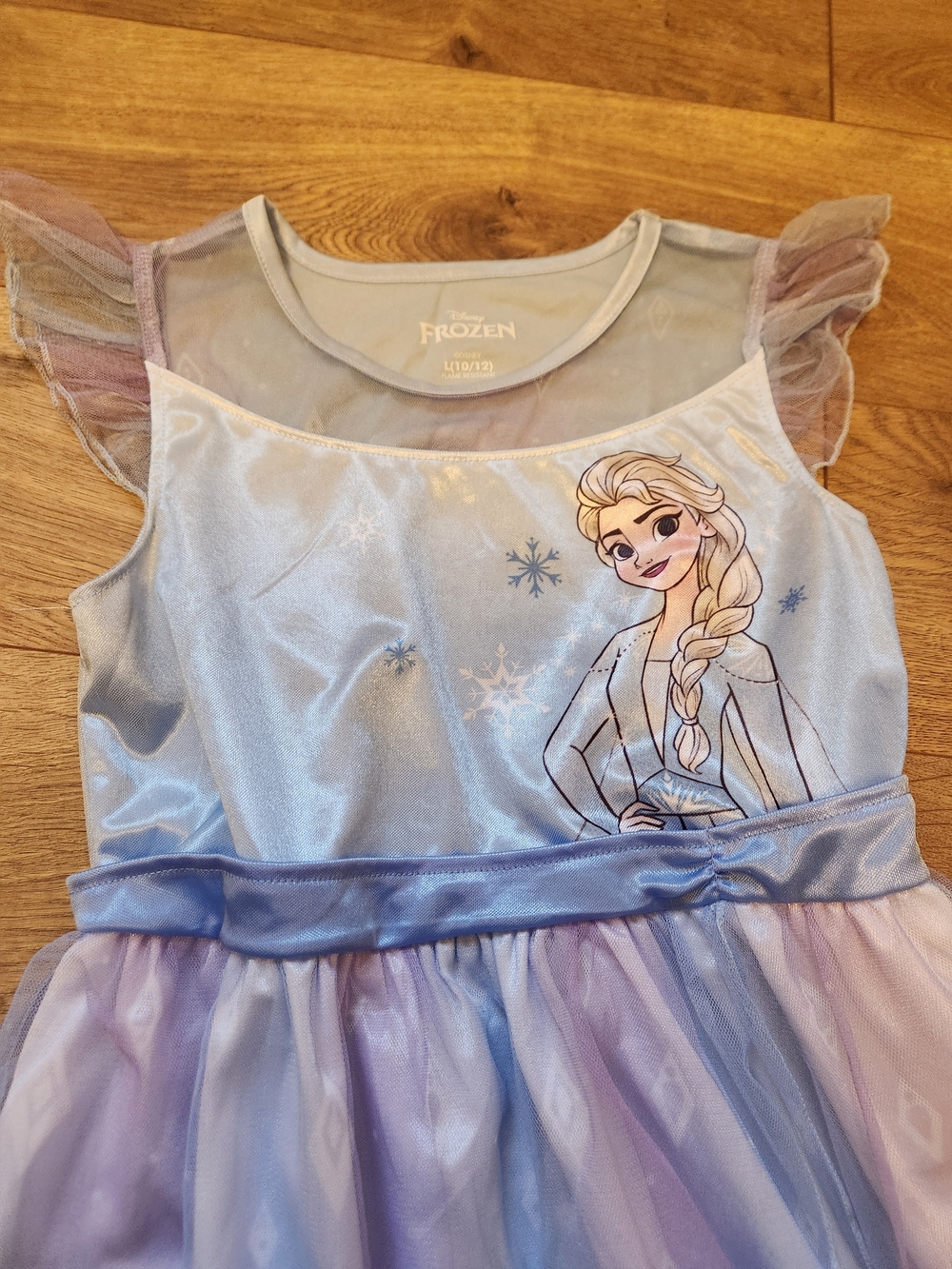 Disney Frozen Elsa Blue Girls' Nightgown Pajama Dress Large 10/12 - Picture 5 of 6